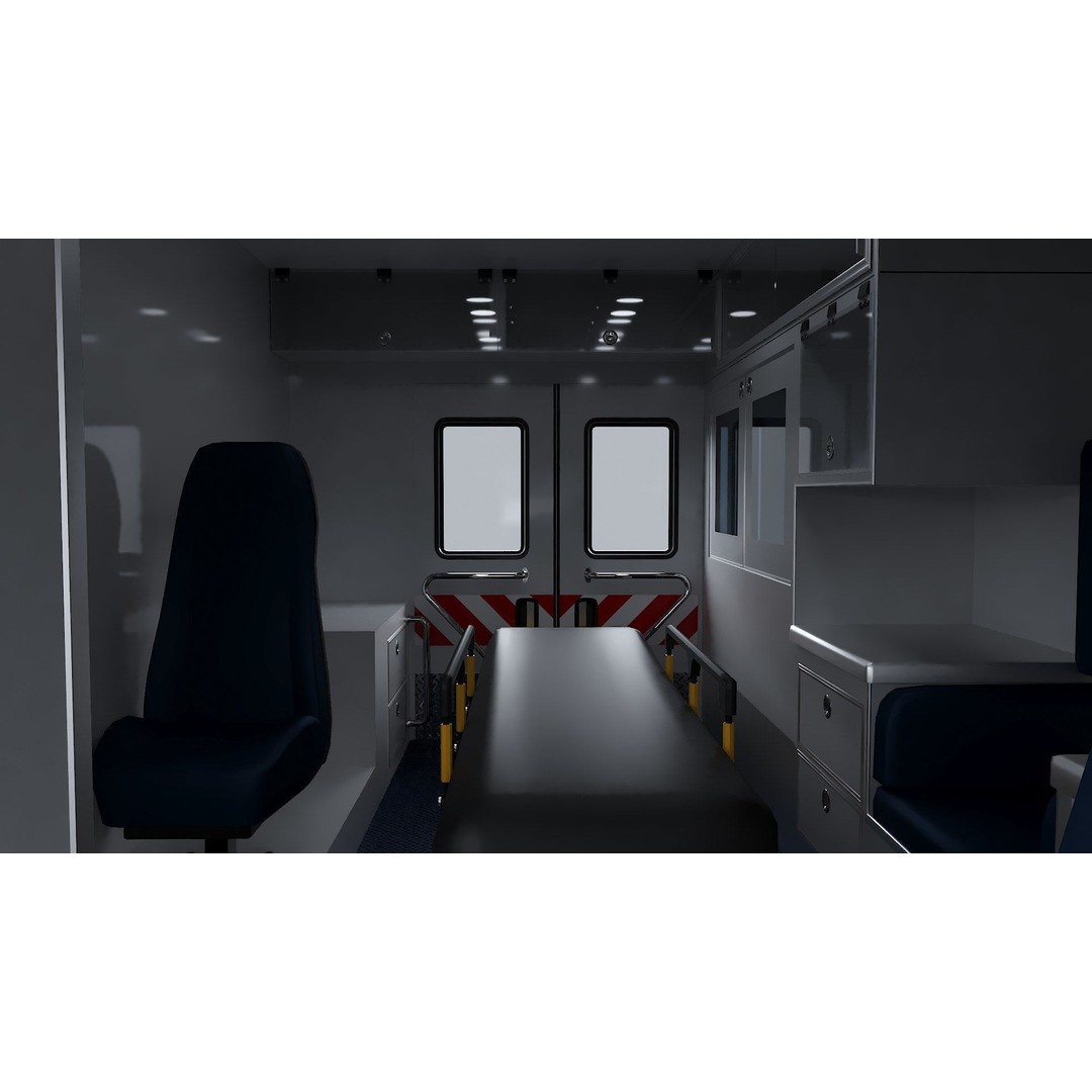 FDNY Ambulance 3D Model – Low Poly Game Asset, FBX, PBR Textures - View 18