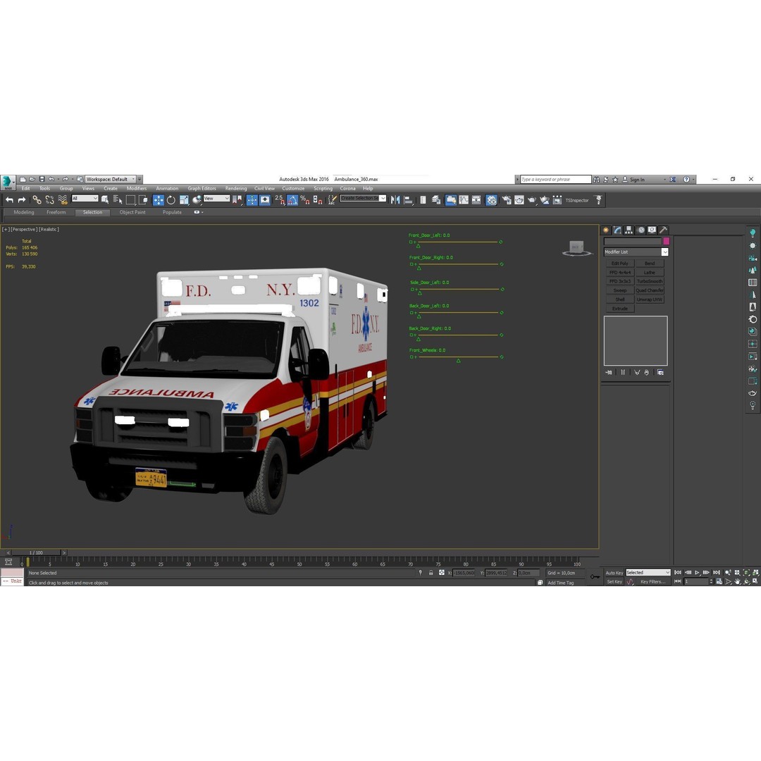 FDNY Ambulance 3D Model – Low Poly Game Asset, FBX, PBR Textures - View 28