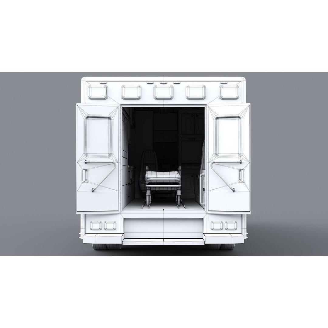 FDNY Ambulance 3D Model – Low Poly Game Asset, FBX, PBR Textures - View 31