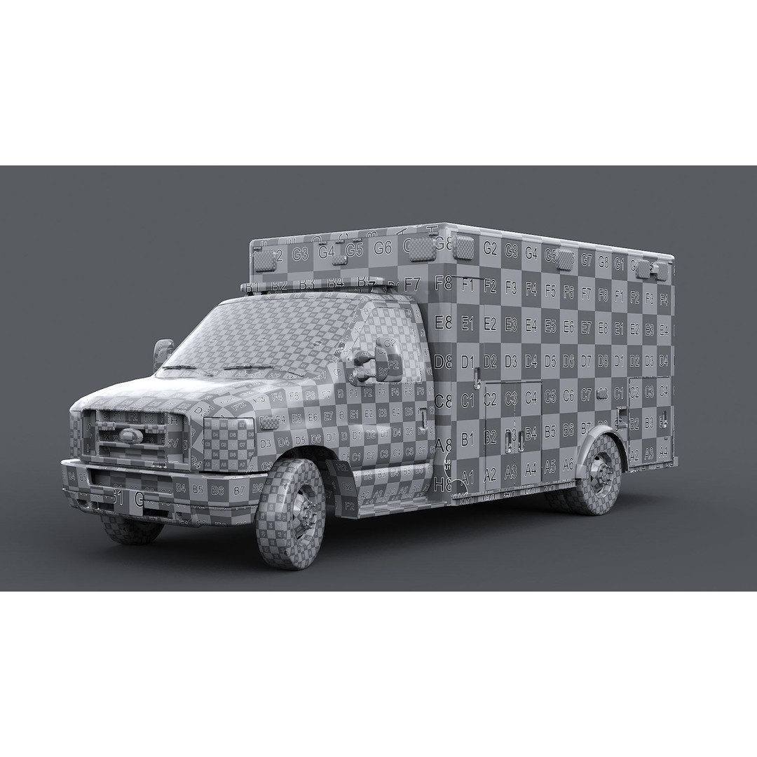 FDNY Ambulance 3D Model – Low Poly Game Asset, FBX, PBR Textures - View 34