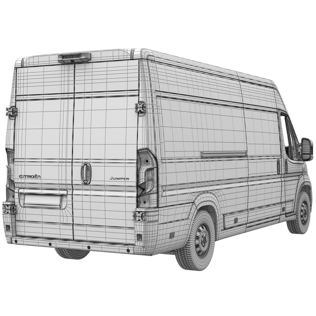 Citroen JUMPER 3D Model – Detailed Cargo Van, FBX, OBJ, Blender - View 16