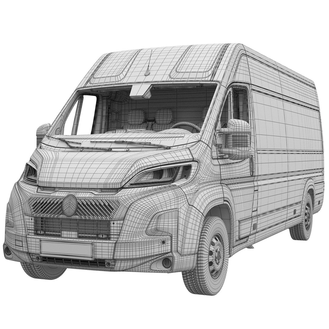 Citroen JUMPER 3D Model – Detailed Cargo Van, FBX, OBJ, Blender - View 17
