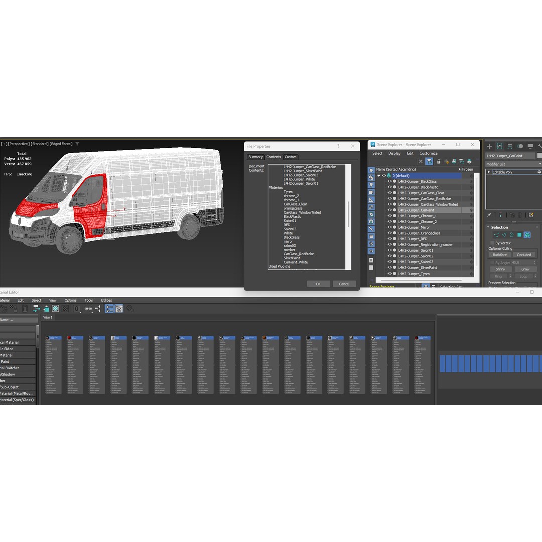 Citroen JUMPER 3D Model – Detailed Cargo Van, FBX, OBJ, Blender - View 30
