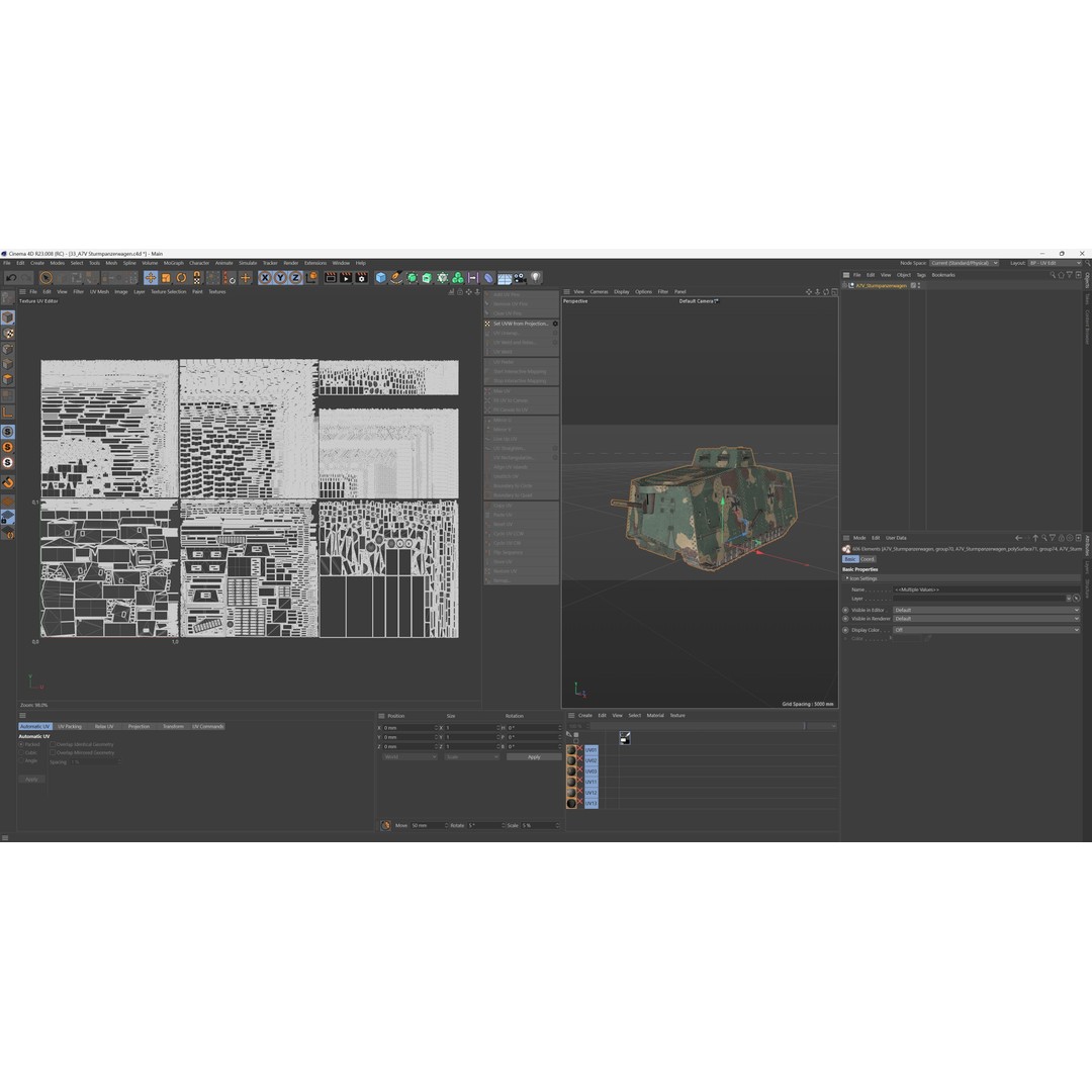 A7V Sturmpanzerwagen Heavy Tank 3D Model – Low Poly Game Asset, FBX - View 12