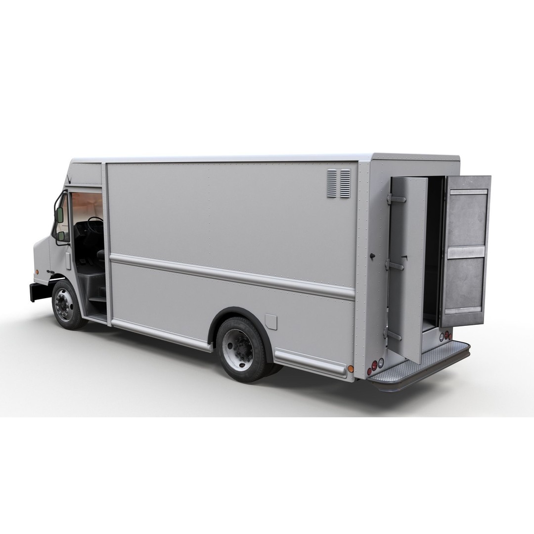 Mail Van 3D Model – Low Poly Game Asset, PBR Textures, FBX - View 10