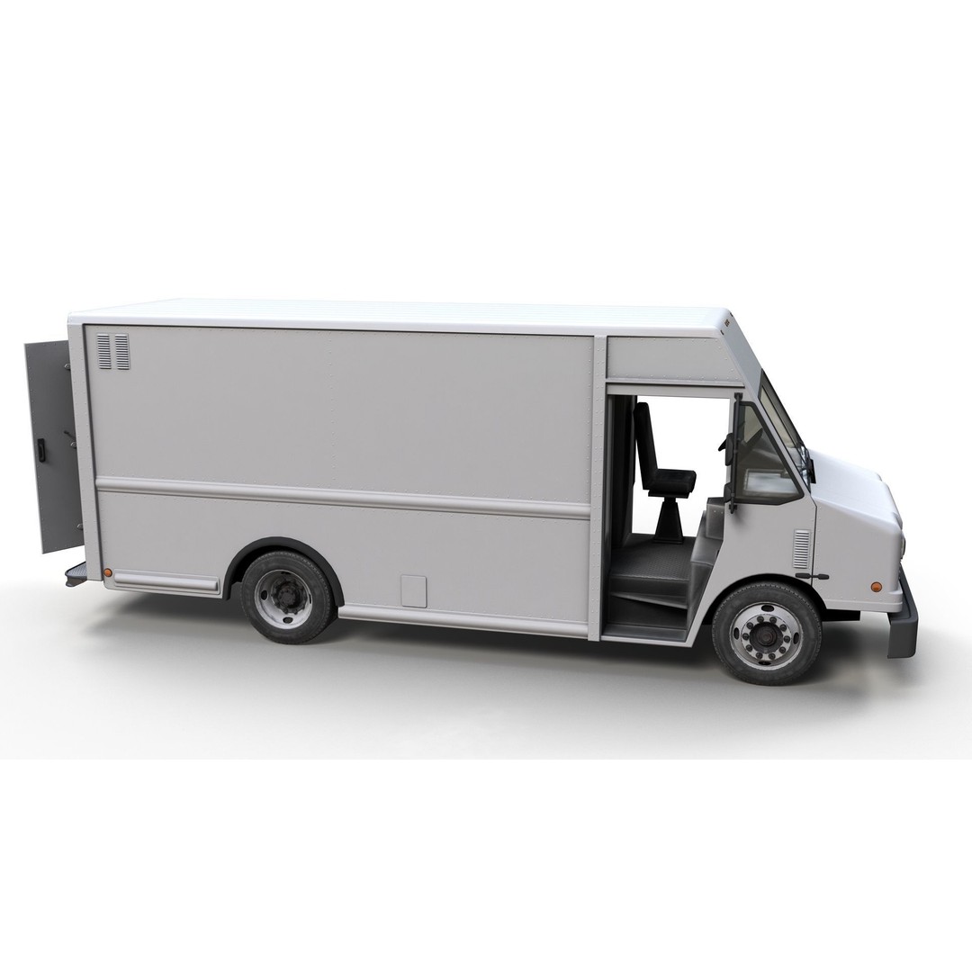 Mail Van 3D Model – Low Poly Game Asset, PBR Textures, FBX - View 11