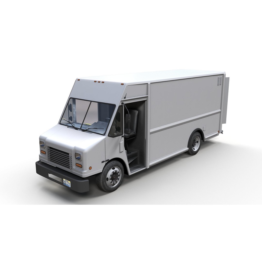 Mail Van 3D Model – Low Poly Game Asset, PBR Textures, FBX - View 12