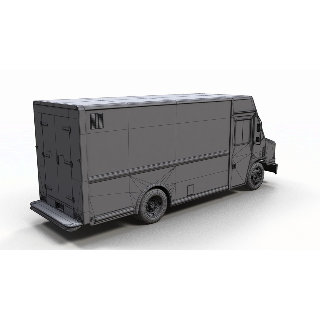Mail Van 3D Model – Low Poly Game Asset, PBR Textures, FBX - View 15