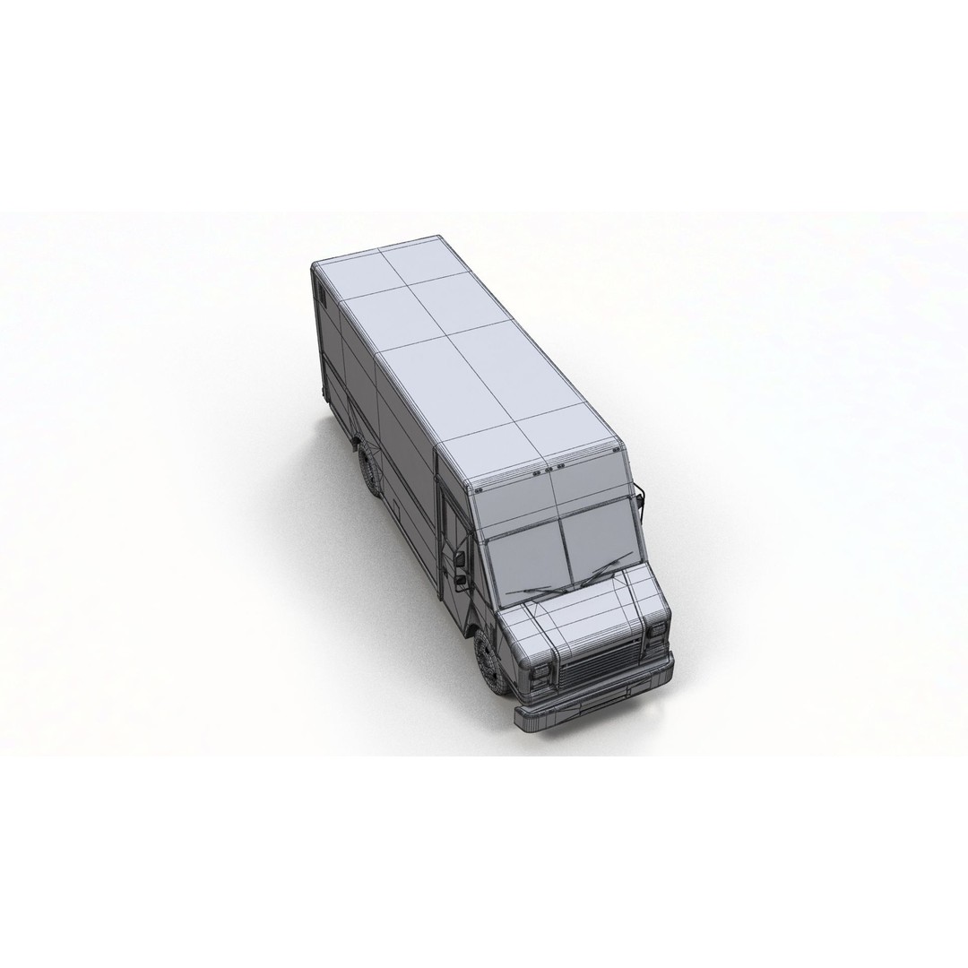 Mail Van 3D Model – Low Poly Game Asset, PBR Textures, FBX - View 16