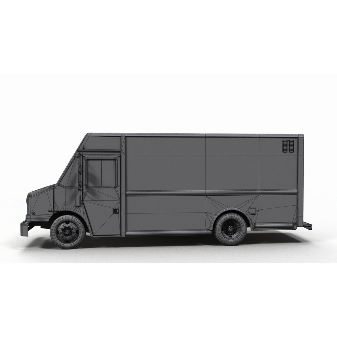 Mail Van 3D Model – Low Poly Game Asset, PBR Textures, FBX - View 17