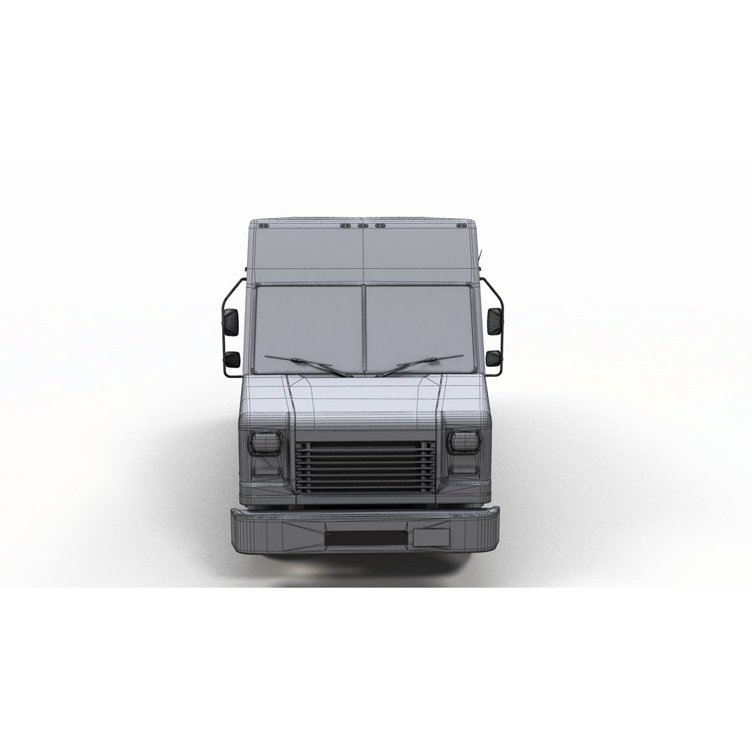 Mail Van 3D Model – Low Poly Game Asset, PBR Textures, FBX - View 18