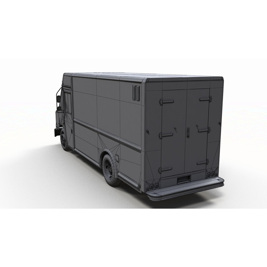 Mail Van 3D Model – Low Poly Game Asset, PBR Textures, FBX - View 19