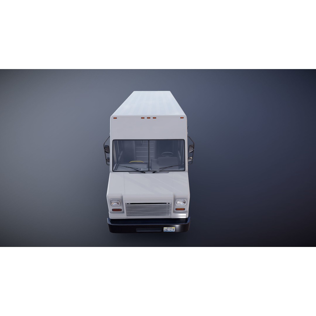 Mail Van 3D Model – Low Poly Game Asset, PBR Textures, FBX - View 22