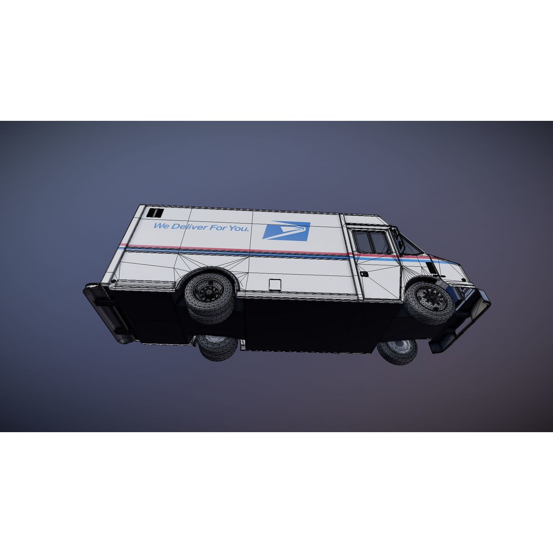Mail Van 3D Model – Low Poly Game Asset, PBR Textures, FBX - View 28