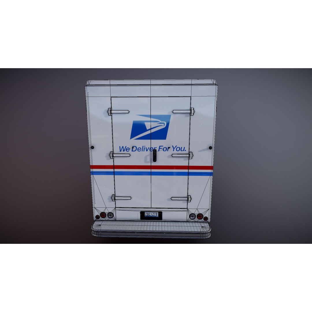 Mail Van 3D Model – Low Poly Game Asset, PBR Textures, FBX - View 31
