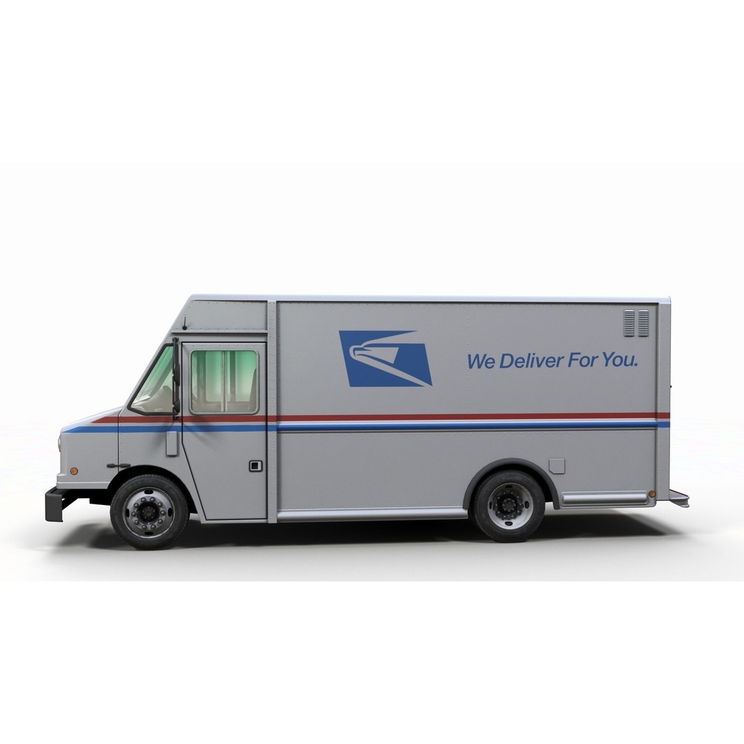 Mail Van 3D Model – Low Poly Game Asset, PBR Textures, FBX - View 6