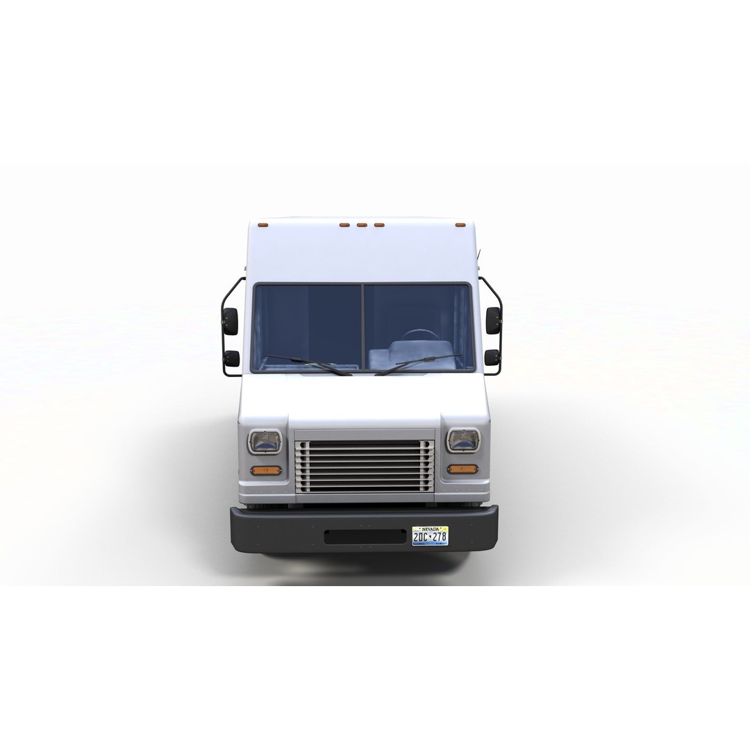 Mail Van 3D Model – Low Poly Game Asset, PBR Textures, FBX - View 7