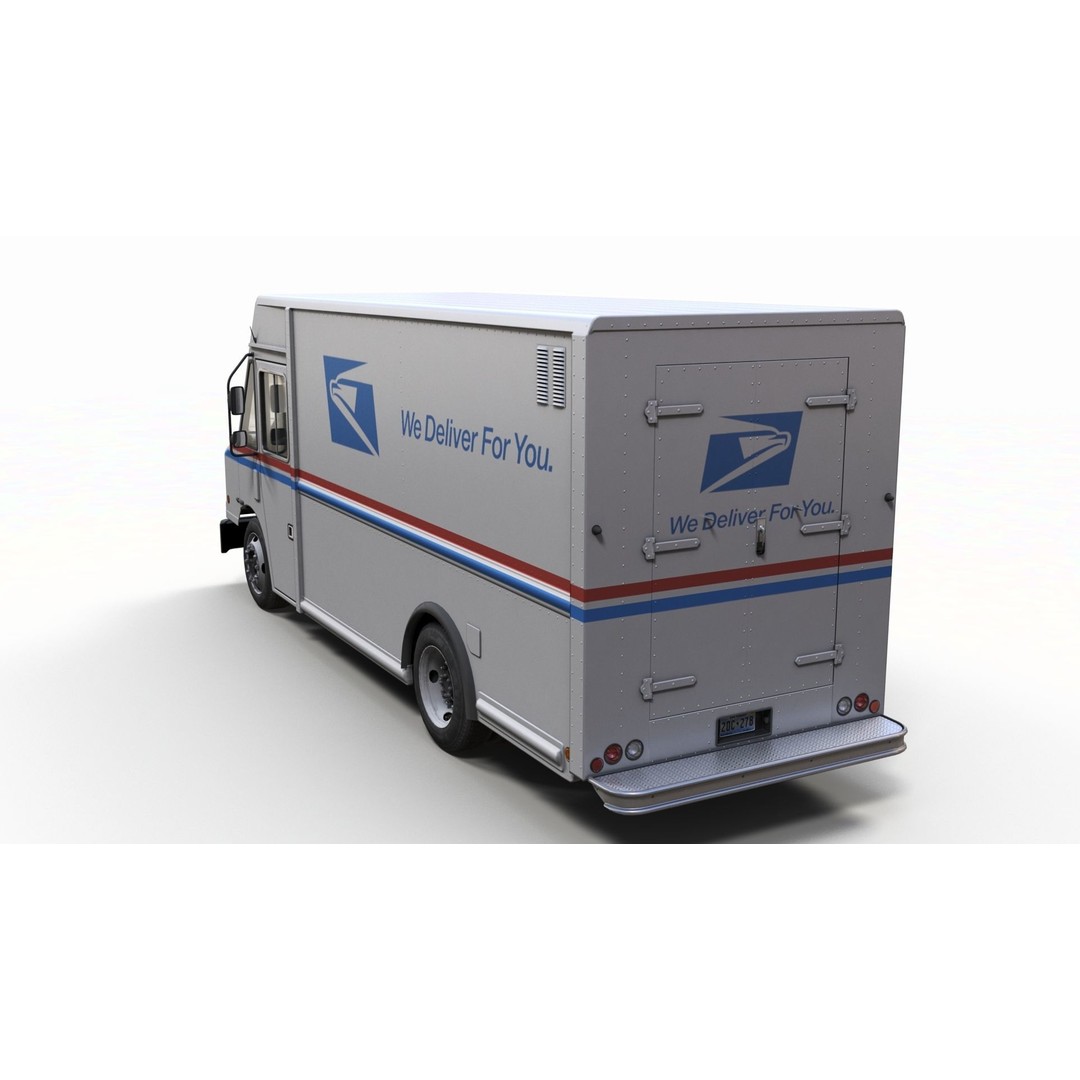Mail Van 3D Model – Low Poly Game Asset, PBR Textures, FBX - View 8