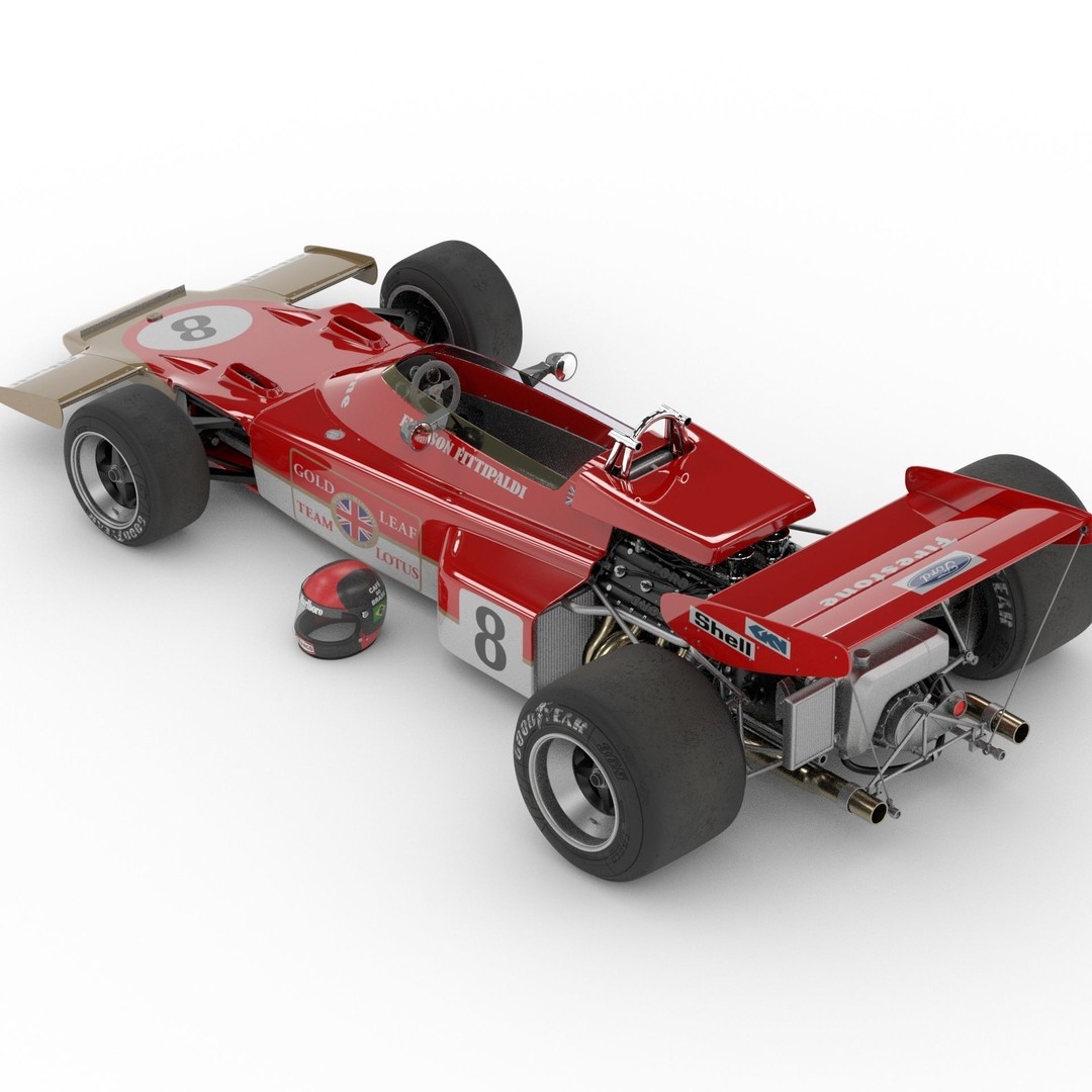 Lotus Type 72 3D Model – Classic Racing Car with Ford Engine - View 3