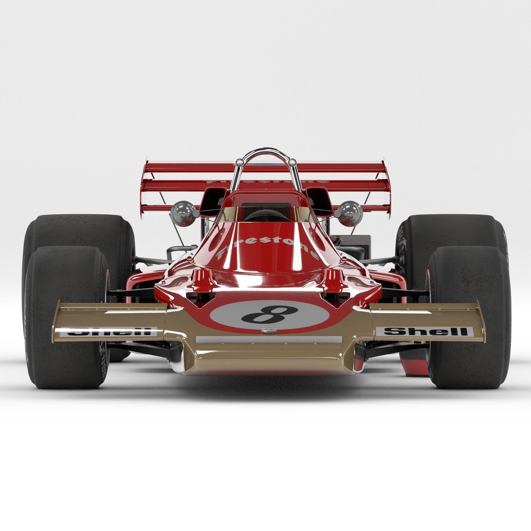 Lotus Type 72 3D Model – Classic Racing Car with Ford Engine - View 9