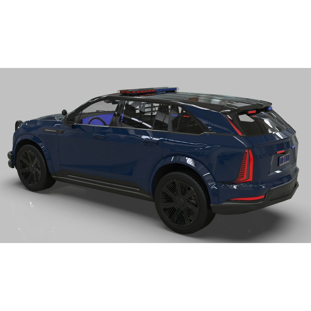 Cadillac Escalade IQ 2024 Police Interceptor 3D Model – Low Poly Game Asset, Blender - View 11