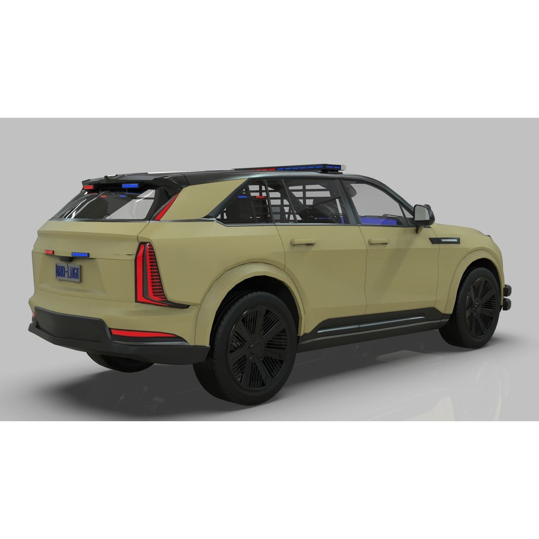 Cadillac Escalade IQ 2024 Police Interceptor 3D Model – Low Poly Game Asset, Blender - View 13