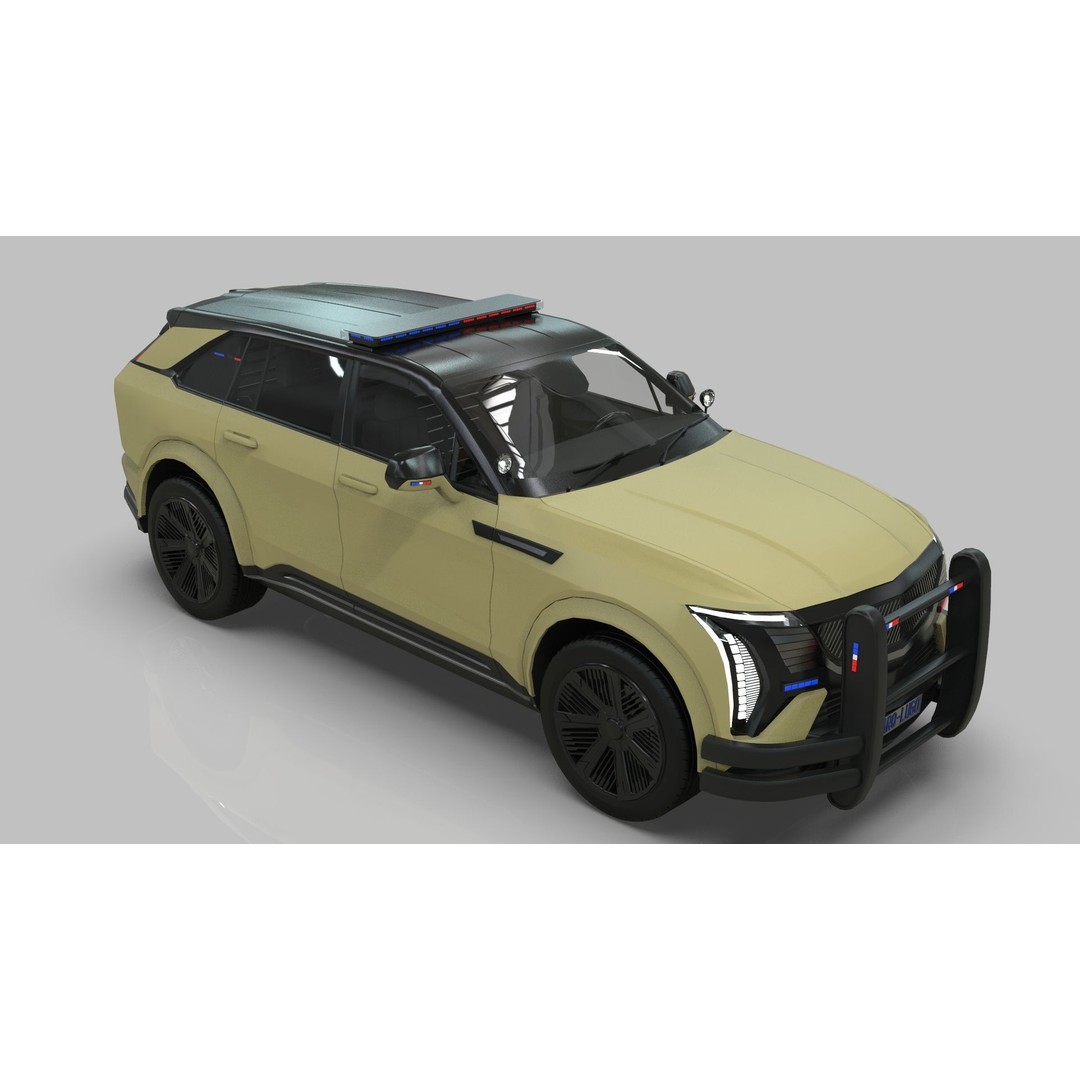 Cadillac Escalade IQ 2024 Police Interceptor 3D Model – Low Poly Game Asset, Blender - View 14
