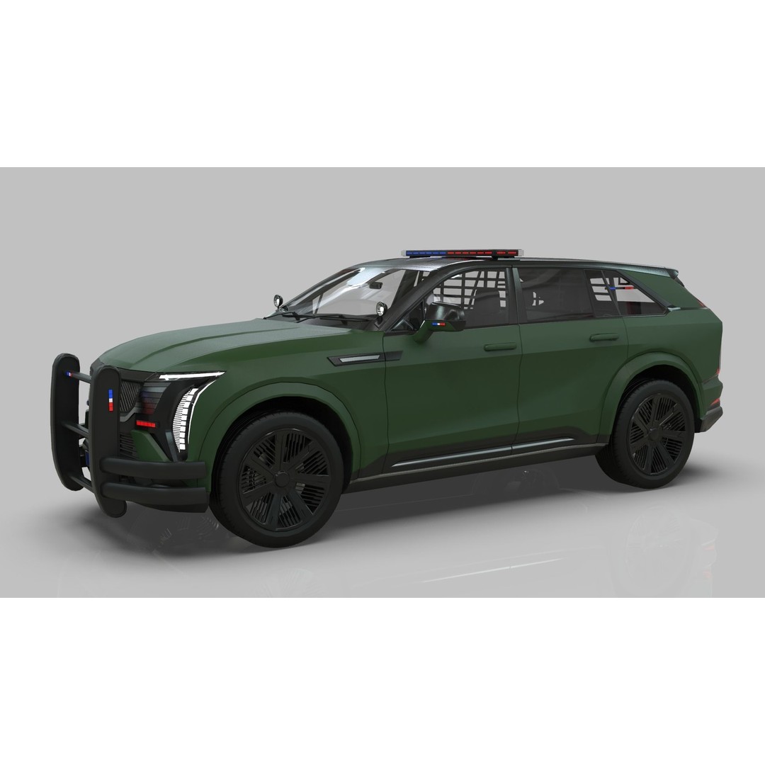Cadillac Escalade IQ 2024 Police Interceptor 3D Model – Low Poly Game Asset, Blender - View 15