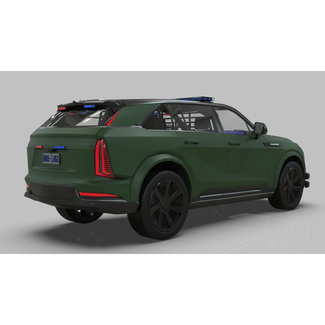 Cadillac Escalade IQ 2024 Police Interceptor 3D Model – Low Poly Game Asset, Blender - View 16