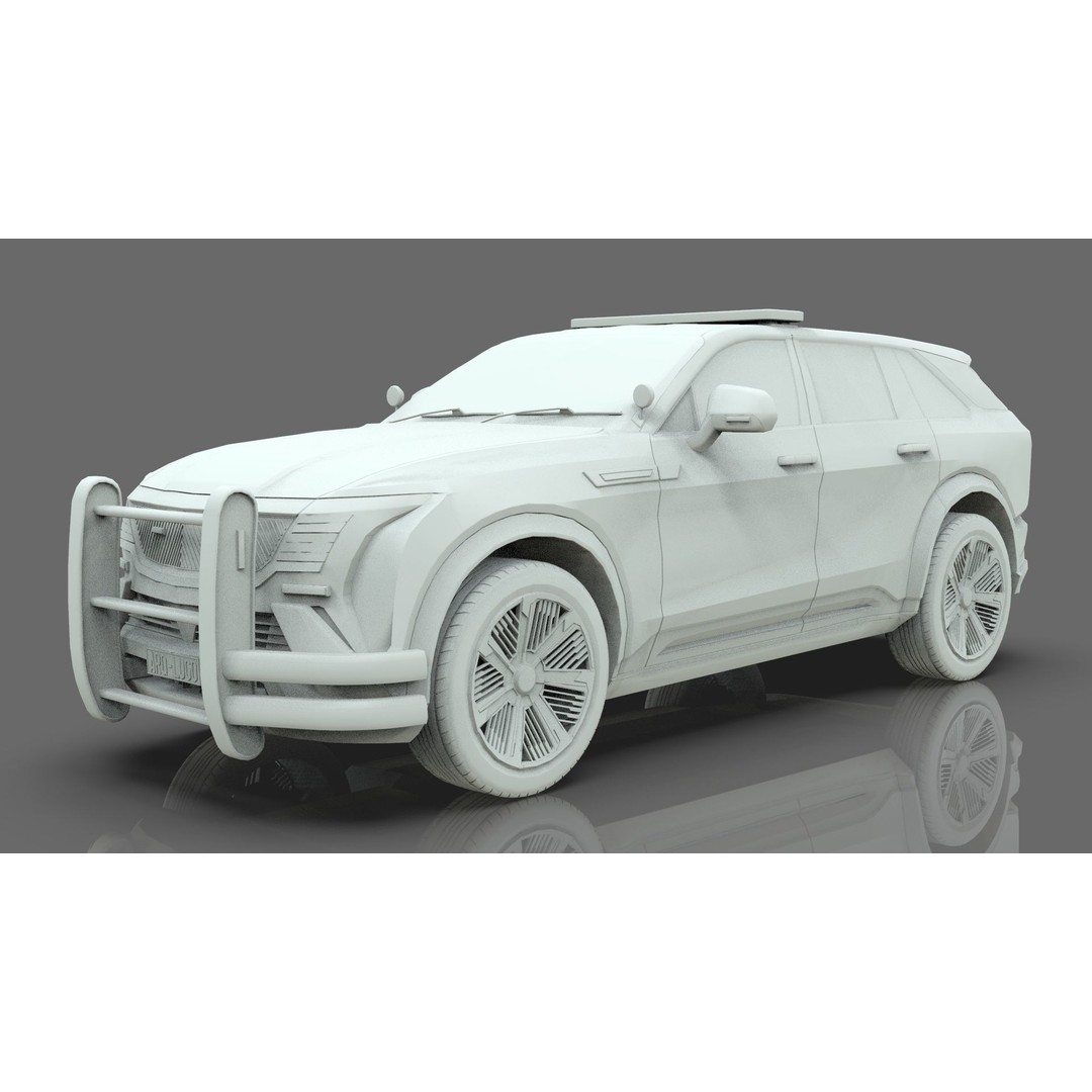 Cadillac Escalade IQ 2024 Police Interceptor 3D Model – Low Poly Game Asset, Blender - View 17