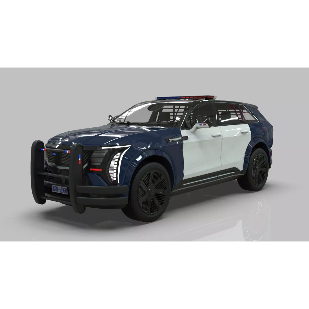 Cadillac Escalade IQ 2024 Police Interceptor 3D Model – Low Poly Game Asset, Blender - View 2