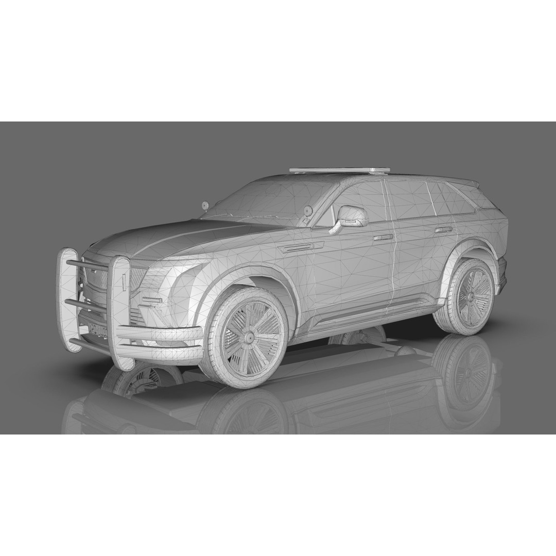 Cadillac Escalade IQ 2024 Police Interceptor 3D Model – Low Poly Game Asset, Blender - View 20