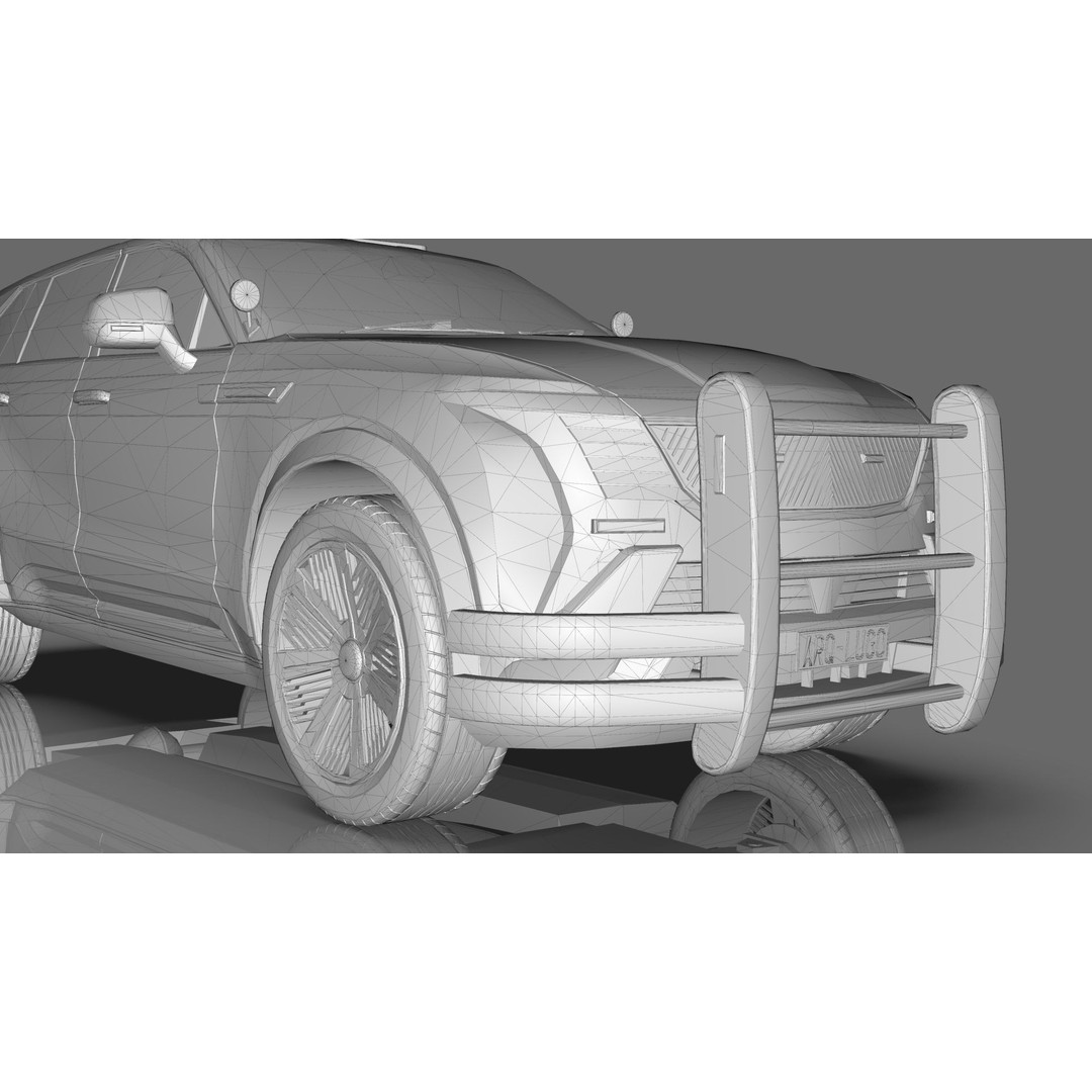 Cadillac Escalade IQ 2024 Police Interceptor 3D Model – Low Poly Game Asset, Blender - View 22