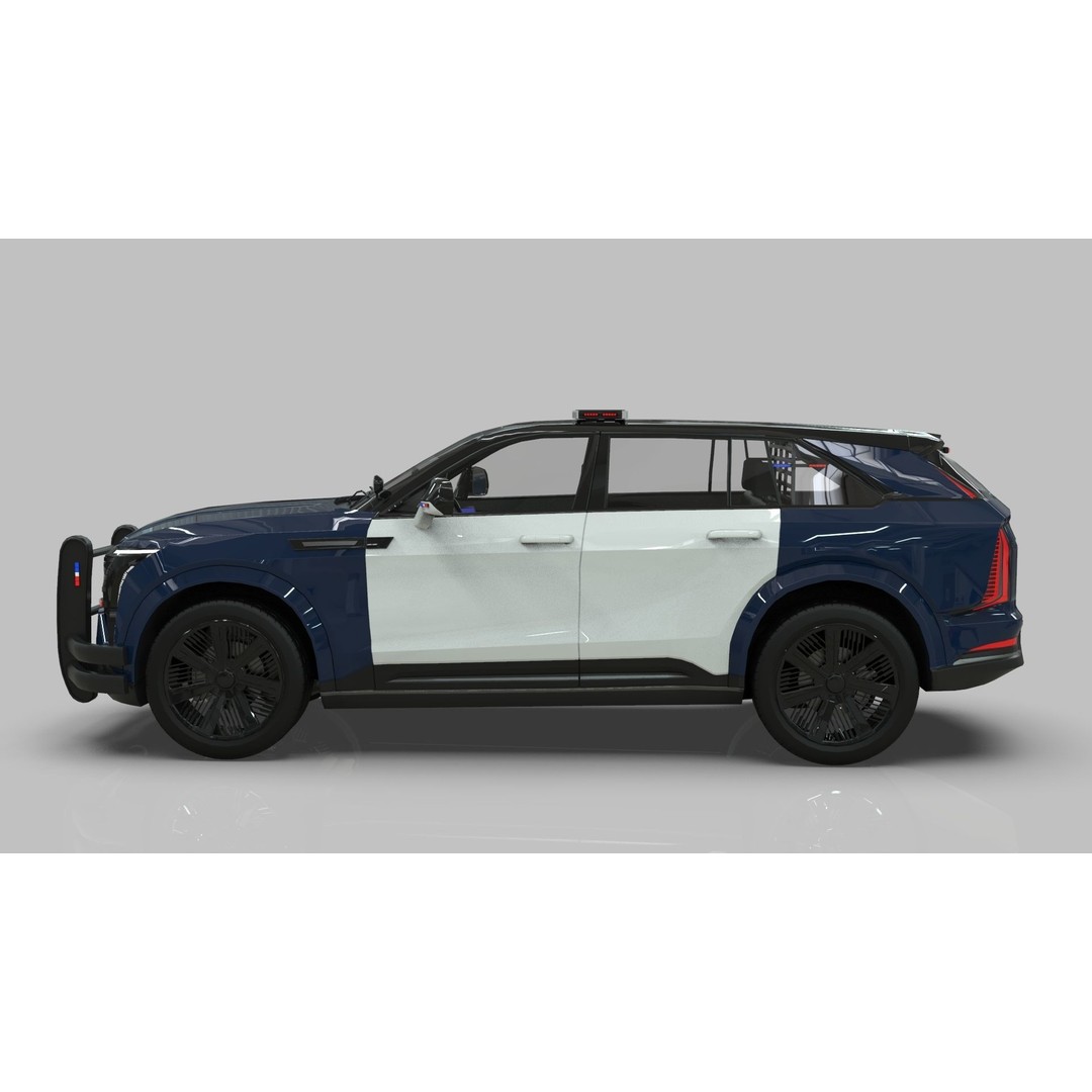 Cadillac Escalade IQ 2024 Police Interceptor 3D Model – Low Poly Game Asset, Blender - View 3