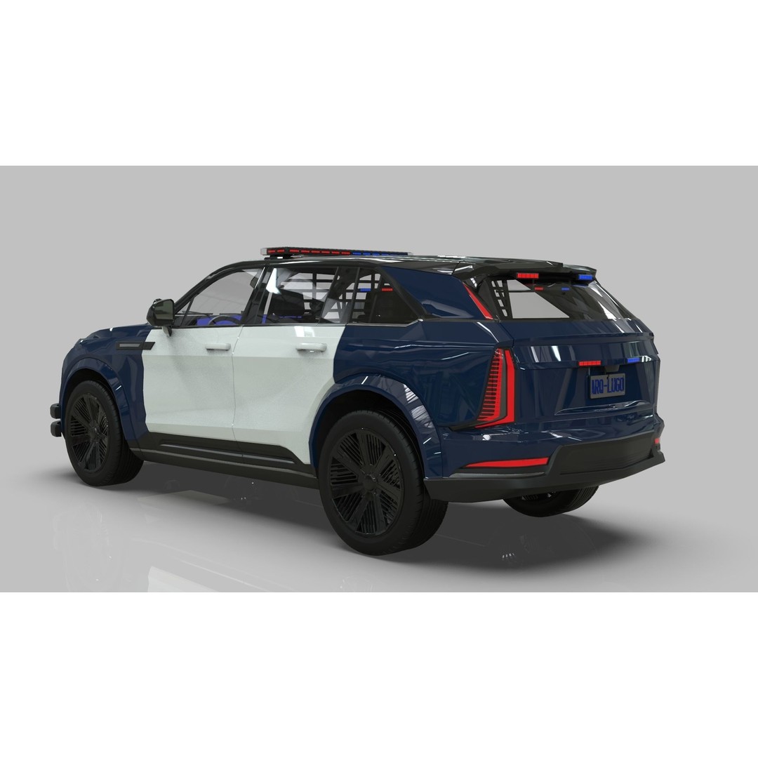 Cadillac Escalade IQ 2024 Police Interceptor 3D Model – Low Poly Game Asset, Blender - View 4