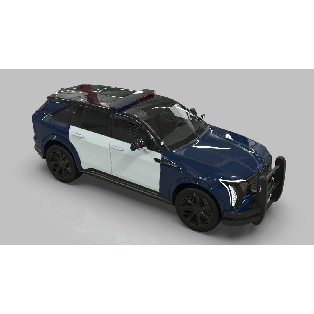 Cadillac Escalade IQ 2024 Police Interceptor 3D Model – Low Poly Game Asset, Blender - View 6