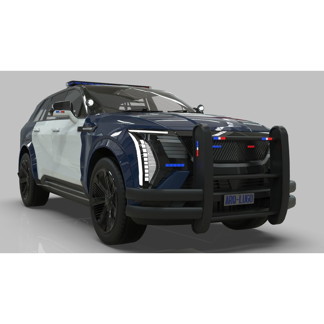 Cadillac Escalade IQ 2024 Police Interceptor 3D Model – Low Poly Game Asset, Blender - View 7