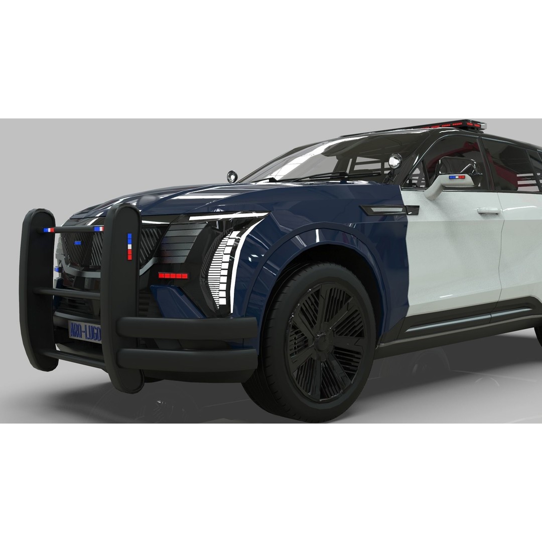 Cadillac Escalade IQ 2024 Police Interceptor 3D Model – Low Poly Game Asset, Blender - View 9