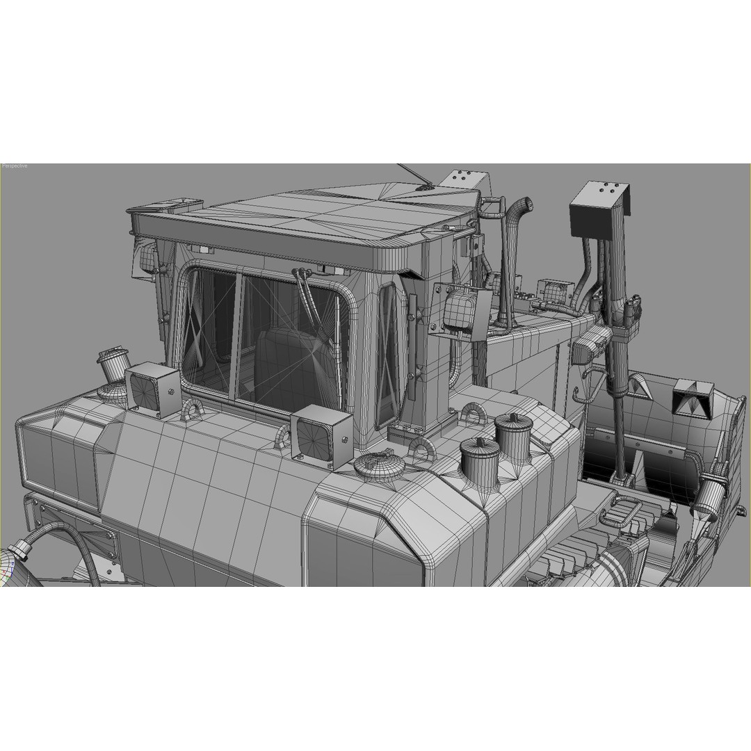 Crawler Dozer D6R 3D Model – High Poly Industrial Machine, FBX, OBJ, Max
