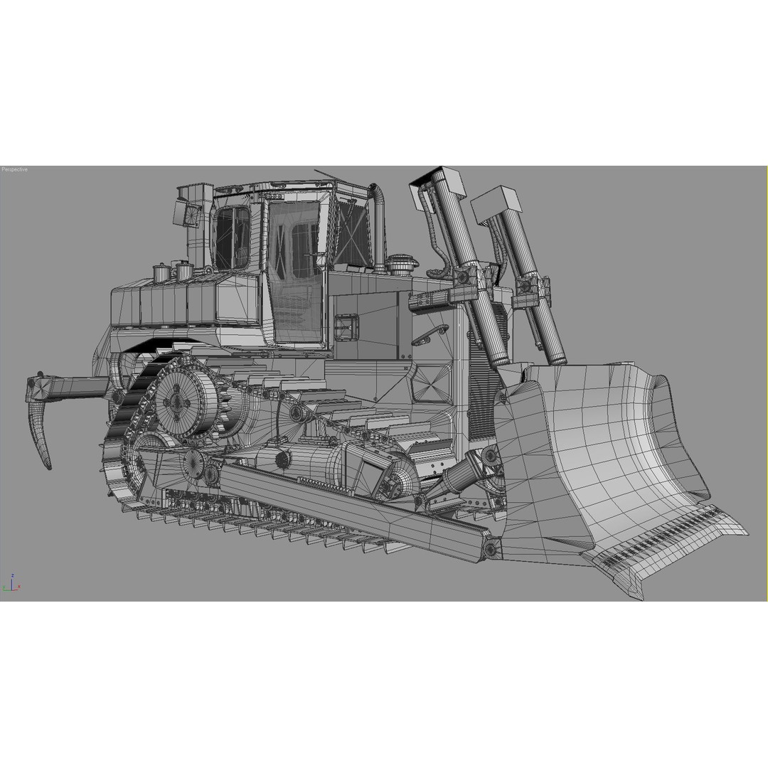 Crawler Dozer D6R 3D Model – High Poly Industrial Machine, FBX, OBJ, Max - View 14