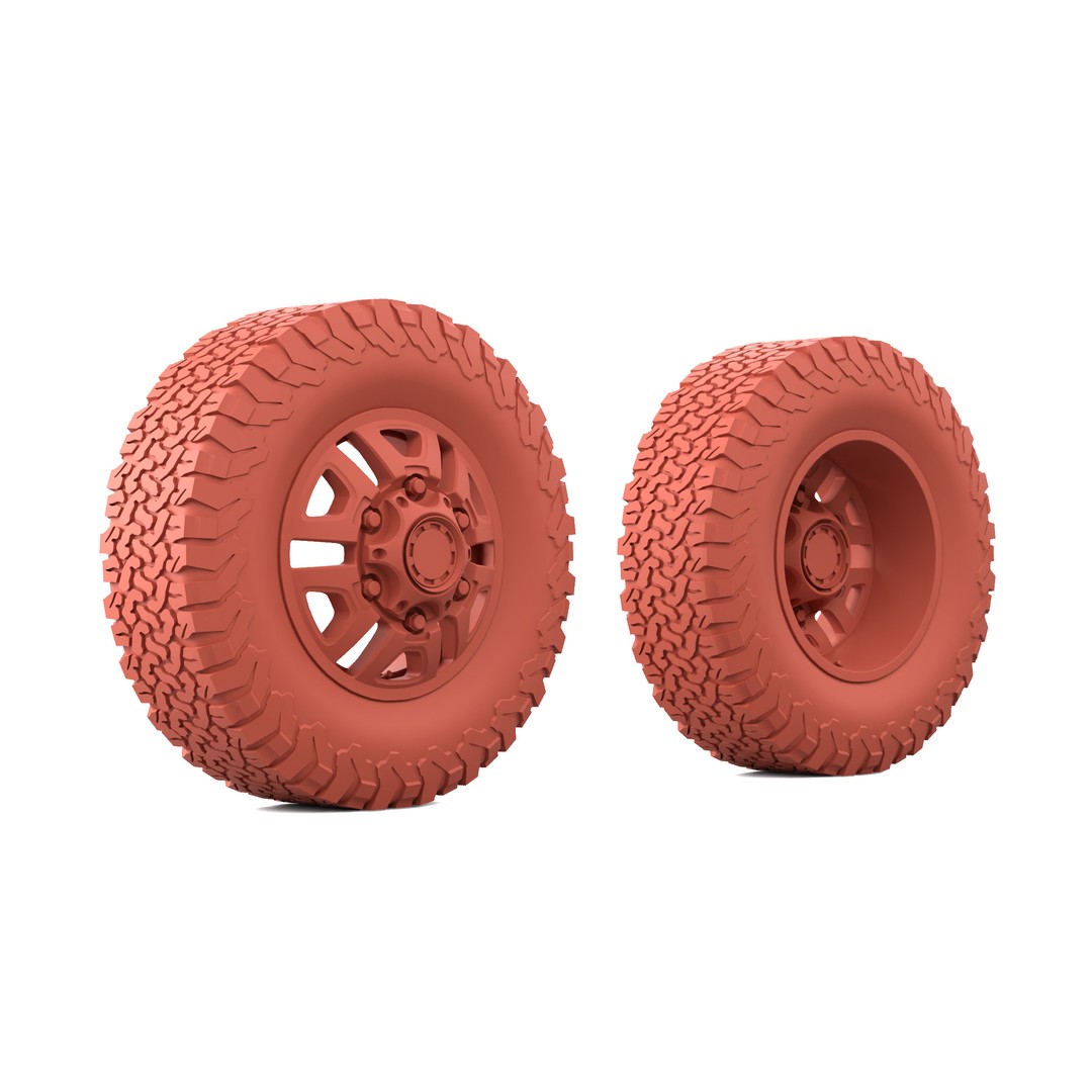 Truck Wheel 3D Model – Low Poly PBR Offroad Asset, FBX, OBJ - View 11