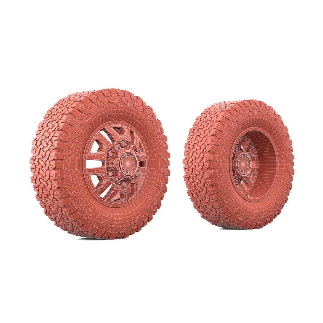Truck Wheel 3D Model – Low Poly PBR Offroad Asset, FBX, OBJ - View 12