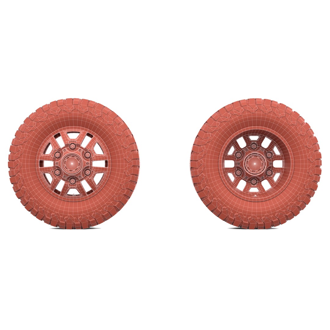 Truck Wheel 3D Model – Low Poly PBR Offroad Asset, FBX, OBJ - View 14
