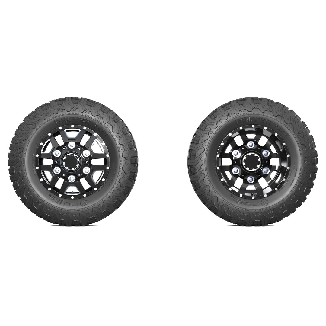 Truck Wheel 3D Model – Low Poly PBR Offroad Asset, FBX, OBJ - View 4