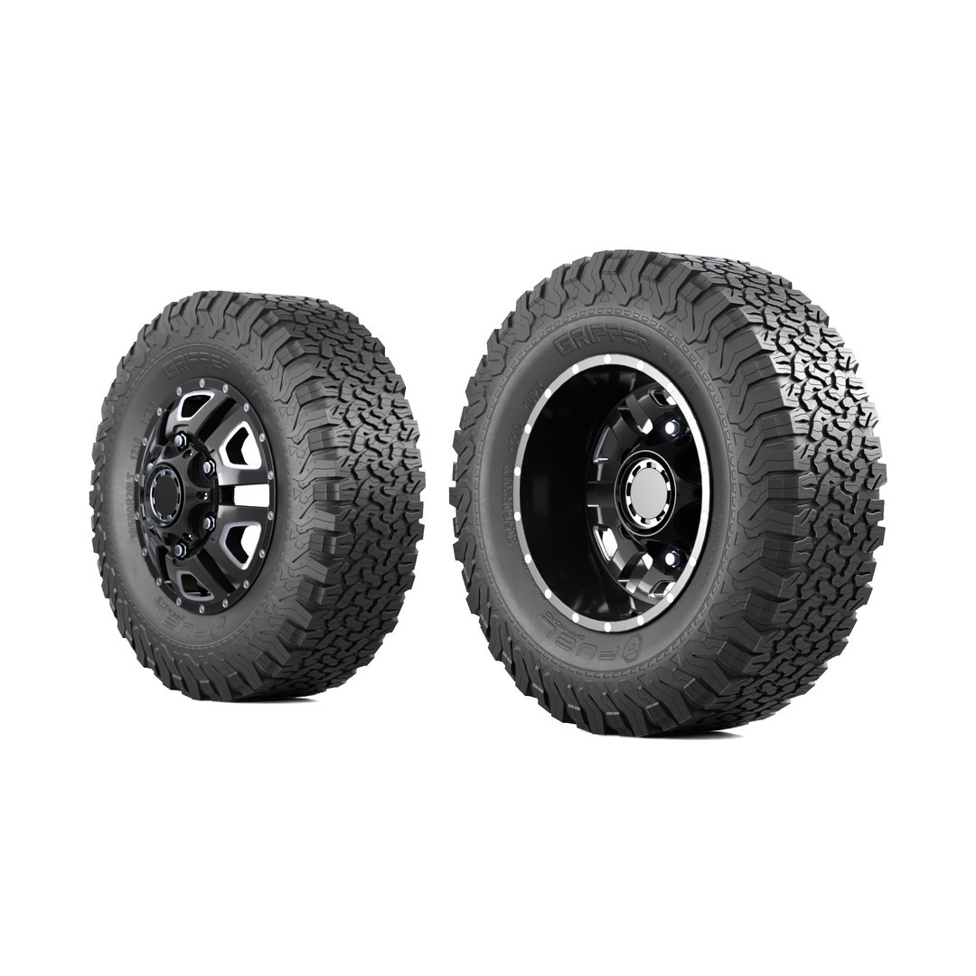 Truck Wheel 3D Model – Low Poly PBR Offroad Asset, FBX, OBJ - View 5