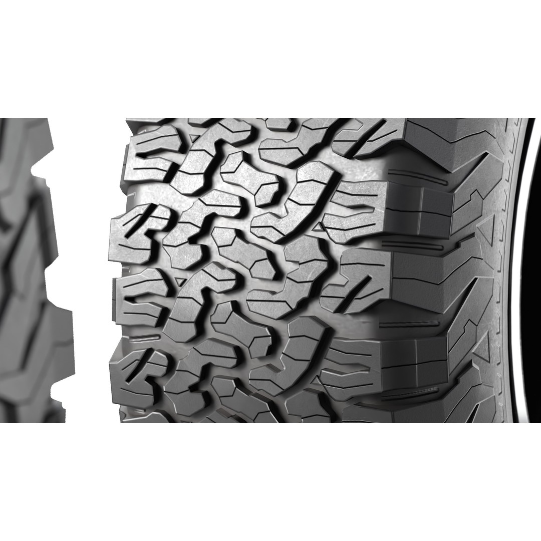Truck Wheel 3D Model – Low Poly PBR Offroad Asset, FBX, OBJ - View 9