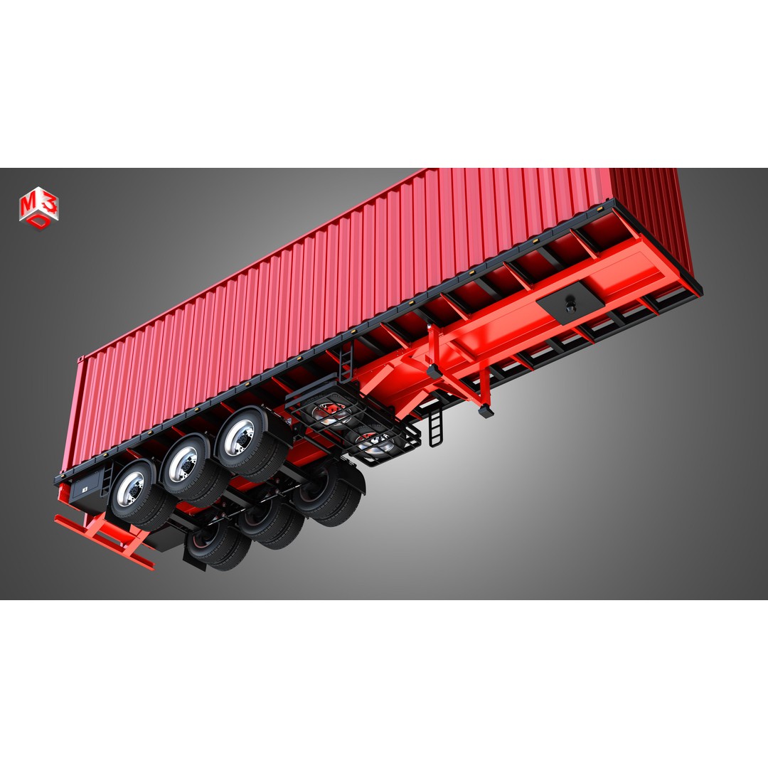 XG 530 Truck 3D Model – High Poly Vehicle with Container Trailer, FBX