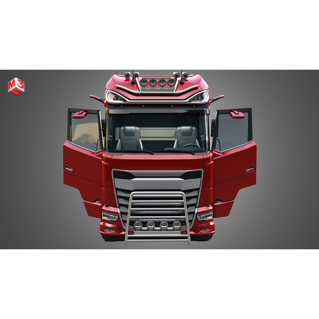 XG 530 Truck 3D Model – High Poly Vehicle with Container Trailer, FBX - View 22