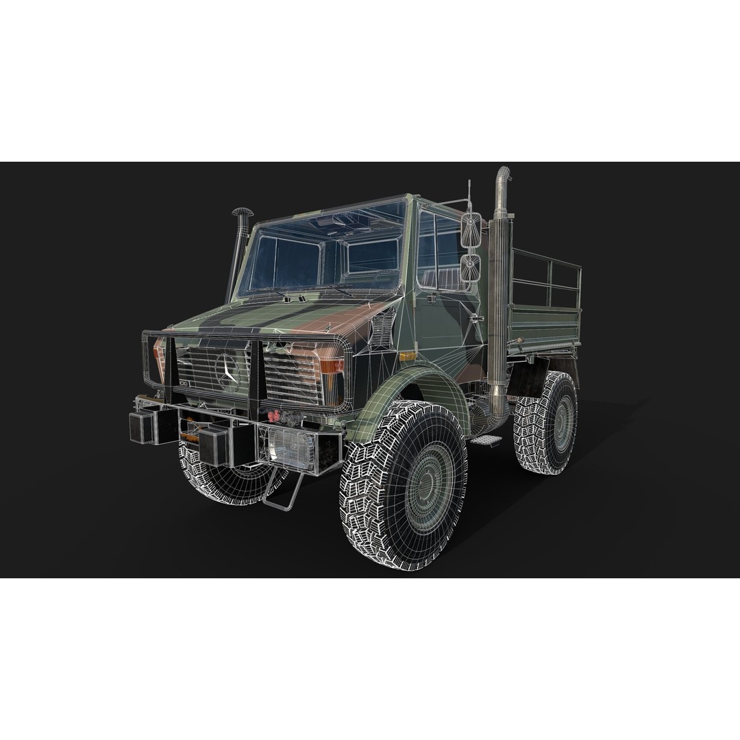 Unimog Military 3D Model – Low Poly PBR Vehicle, FBX, Game Ready - View 11
