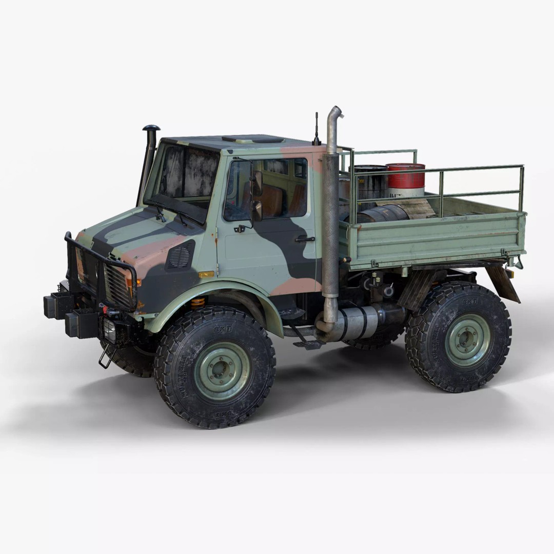 Unimog Military 3D Model – Low Poly PBR Vehicle, FBX, Game Ready - View 2